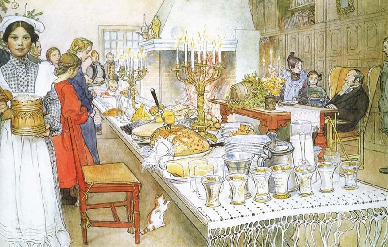 Carl Larsson Christmas Eve Banquet France oil painting art